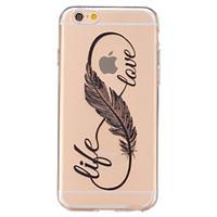 For iPhone 7 Plus Feather Life Pattern TPU Relief Back Cover Case for iPhone 6s 6 Plus