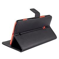 For Nokia Case Wallet / Card Holder / with Stand Case Full Body Case Solid Color Hard PU Leather Nokia Nokia Lumia 1320