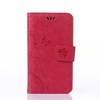 For Samsung Galaxy Case Card Holder / Wallet / with Stand / Flip / Embossed Case Full Body Case Flower PU Leather Samsung Ace 4