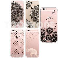 For iPhone 6 Case / iPhone 6 Plus Case Ultra-thin / Transparent / Pattern Case Back Cover Case Cartoon Soft TPUiPhone 6s Plus/6 Plus /
