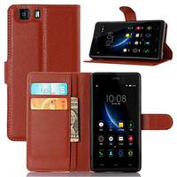 For DOOGEE Case Card Holder / with Stand / Flip Case Full Body Case Solid Color Hard PU Leather DOOGEE