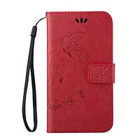 For Samsung Galaxy S7 Edge Wallet / Card Holder / with Stand / Flip / Embossed Case Full Body Case Butterfly PU Leather SamsungS7 Active