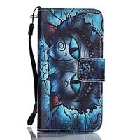 For iPhone 5 Case Card Holder / Wallet / with Stand / Flip / Pattern Case Full Body Case Cat Hard PU Leather iPhone SE/5s/5