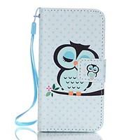 For iPhone 5 Case Wallet / Card Holder / with Stand / Flip / Pattern Case Full Body Case Owl Hard PU Leather iPhone SE/5s/5
