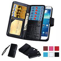 For Samsung Galaxy Note Wallet / Card Holder / Flip Case Full Body Case Solid Color PU Leather Samsung Note 5 / Note 4 / Note 3
