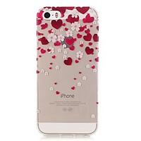 For iPhone 5 Case Ultra-thin / Transparent / Pattern Case Back Cover Case Heart Soft TPU iPhone SE/5s/5