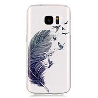 For Samsung Galaxy S7 Edge Transparent / Pattern Case Back Cover Case Feathers Soft TPU S7 edge / S7 / S6 edge / S6 / S5