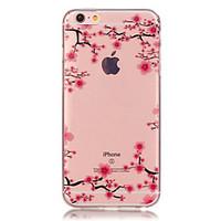 For iPhone 7 Plus TPU Plum Flower Pattern Transparent Soft Back Case for iPhone 6s 6 Plus