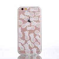 For iPhone 7 Plus TPU White Pineapple Pattern Transparent Back Case for iPhone 6s 6 Plus