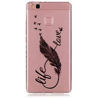 for huawei case p9 p9 lite transparent case back cover case feathers s ...