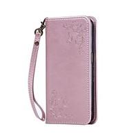 For LG Case Wallet / Card Holder / with Stand / Embossed Case Full Body Case Flower Hard PU Leather LGLG K10 / LG K8 / LG K7 / LG K4 / LG