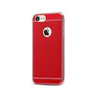 For iPhone 7 Case / iPhone 7 Plus Case / iPhone 6 Case Plating Case Back Cover Case Solid Color Soft PU Leather AppleiPhone 7 Plus /