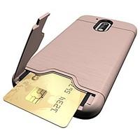 For Motorola Moto G4 Plus G4 Case Cover Card Holder with Stand Case Back Cover Solid Color Hard PC