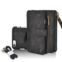 For iPhone 7 Case / iPhone 6 Case / iPhone 5 Case Card Holder / Wallet / Shockproof / Flip Case Full Body Case Solid Color Hard PU Leather