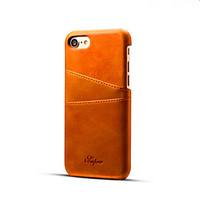 For Card Holder Case Back Cover Case Solid Color Hard PU Leather Apple iPhone 7 7 Plus 6s 6 Plus