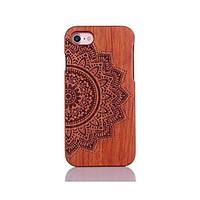 For Shockproof Embossed Pattern Case Back Cover Case Mandara Hard Pear Solid Wood for Apple iPhone 7 7 Plus 6s 6 Plus SE 5s 5