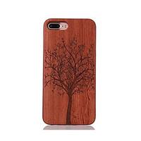 For Shockproof Embossed Pattern Case Back Cover Case Tree Hard Rosewood and PC Combination for Apple iPhone 7 7 Plus 6s 6 Plus SE 5s 5