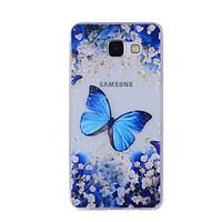 For Samsung Galaxy A8(2016) A8 A7 A5 A3 A510 A310 Case Cover Blue Butterfly Painted Pattern TPU Material Phone Case