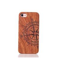 For Shockproof Embossed Pattern Case Back Cover Case Half Compass Hard Rosewood for Apple iPhone 7 7 Plus 6s 6 Plus SE 5s 5