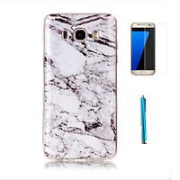 For Samsung Galaxy J7(2016) Case Cover with Screen Protector and Stylus Granite Marble Pattern Soft TPU Case J5 J7 J3(2016) Grand Prime