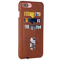 For Apple iPhone 7 Plus 7 Case Cover Card Holder Back Cover Solid Color Hard PU Leather 6s Plus 6 Plus 6s 6