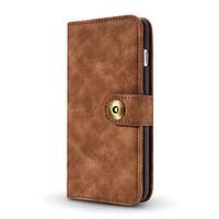 For Apple iPhone 7 Plus 7 6s Plus 6 Plus Case Cover Card Holder Wallet Full Body Solid Color Hard Genuine Leather for