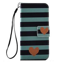 For iPhone 7 7 Plus 6s 6 Plus SE 5S Case Cover Striped Love Pattern PU Leather Material Card Stent