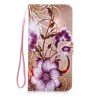 For iPhone 7 Plus 6 Plus 6S SE 5S 5 Flower Pattern PU Leather Full Body Case with Stand and Card Slot