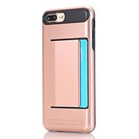 For Apple iPhone 7 Plus 7 Card Holder Case Back Cover Case Solid Color Hard PC 6s Plus 6 Plus 6s 6 5s 5
