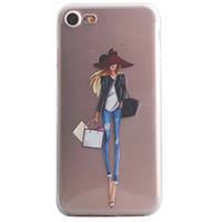 For iPhone 7 7 Plus 6S 6 Plus SE 5S Case Cover Fashion Girl Pattern High Permeability Painting TPU Material Phone Case