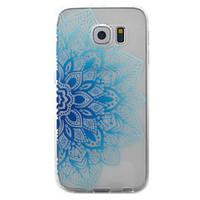 For Samsung Galaxy S7 S6 S5 Edge Case Cover Blue Half Flowers Pattern Painted TPU Material Phone Case