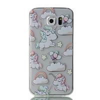 For Samsung Galaxy S7 Edge S7 S6 Edge S6 White Horse Pattern High Permeability TPU Material Phone Case