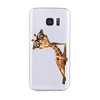 For Samsung Galaxy S7 Edge S6 Transparent Pattern Case Back Cover Case Cartoon Giraffe Soft TPU for S7 S6 edge plus S6 edge S6 Active S5 S4