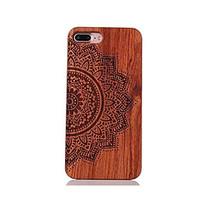 For Shockproof Embossed Pattern Case Back Cover Case Mandala Hard Rosewood and PC Combination for Apple iPhone 7 7 Plus 6s 6 Plus SE 5s 5