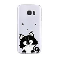 For Samsung Galaxy S7 Edge S6 Transparent Pattern Case Back Cover Case Cartoon Cat Soft TPU for S7 S6 edge plus S6 edge S6 Active S5 S4