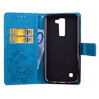 For LG G5 K5 K7 Card Holder / Wallet / with Stand / Auto Sleep/Wake / Magnetic / Embossed Full Body Case Solid Color Hard PU Leather Other LG Case