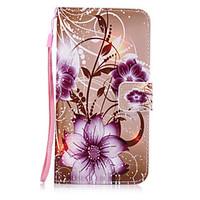 for wallet card holder with stand case back cover case flower hard pu  ...