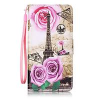 For Huawei P8lite P9 P9Lite Case Cover Tower Pattern Painting Card Stent PU Leather