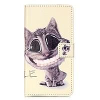 For HUAWEI P9 P8 Lite 5X 5C Y5II Y6II Case Cover Smiling Cat Pattern Painting Card Stent PU Leather Phone Case