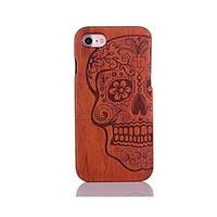 For Shockproof Embossed Pattern Case Back Cover Case Skull Pattern Hard Pear Solid Wood for Apple iPhone 7 7 Plus 6s 6 Plus SE 5s 5