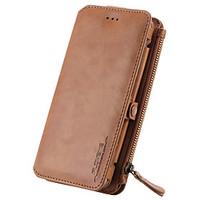 For Samsung Galaxy Note 5 Card Holder Wallet with Stand Case Full Body Case Solid Color Hard Genuine Leather Note 4 Note 3