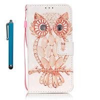For Samsung Galaxy S7 edge S7 Case Cover with Stylus Shell Owl 3D Painting PU Phone Case S6 edge S6 S5 S4