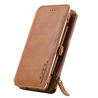 For Huawei P9 Card Holder Wallet with Stand Case Full Body Case Solid Color Hard Genuine Leather