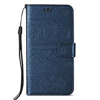 For Samsung Galaxy A3(2016) A5(2016) Case Cover Elephant Pattern Embossed Model Table PU Leather Light Card Stent Lanyard Holster A3 A5