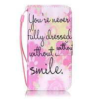 For iPhone 7Plus 7 6s Plus 6Plus 6S 6 SE 5s 5 PU Leather Material Pink Smile Embossed Protective Cover