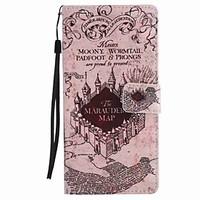 For Xperia XA Ultra X Performance Z5 Case Cover Castle Painted Lanyard PU Phone Case