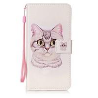 For iPhone 7 Plus 6 Plus 6S SE 5S 5 5C Cat Pattern PU Leather Full Body Case with Stand and Card Slot