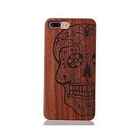 For Shockproof Embossed Pattern Case Back Cover Case Skull Hard Rosewood and PC Combination for Apple iPhone 7 7 Plus 6s 6 Plus SE 5s 5