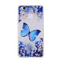 For Huawei Y635 4C 4X 5C 5X P8 P9 P8Lite P9Lite Honor8 Honor7 Honor6 Case Cover Blue Butterfly Painted Pattern TPU Material Phone Case