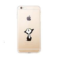 For Transparent Cat Pattern Case Back Cover Case Playing with Apple Logo Soft TPU for IPhone 7 7Plus iPhone 6s 6 Plus iPhone 6s 6 iPhone 5s 5 5E 5C
